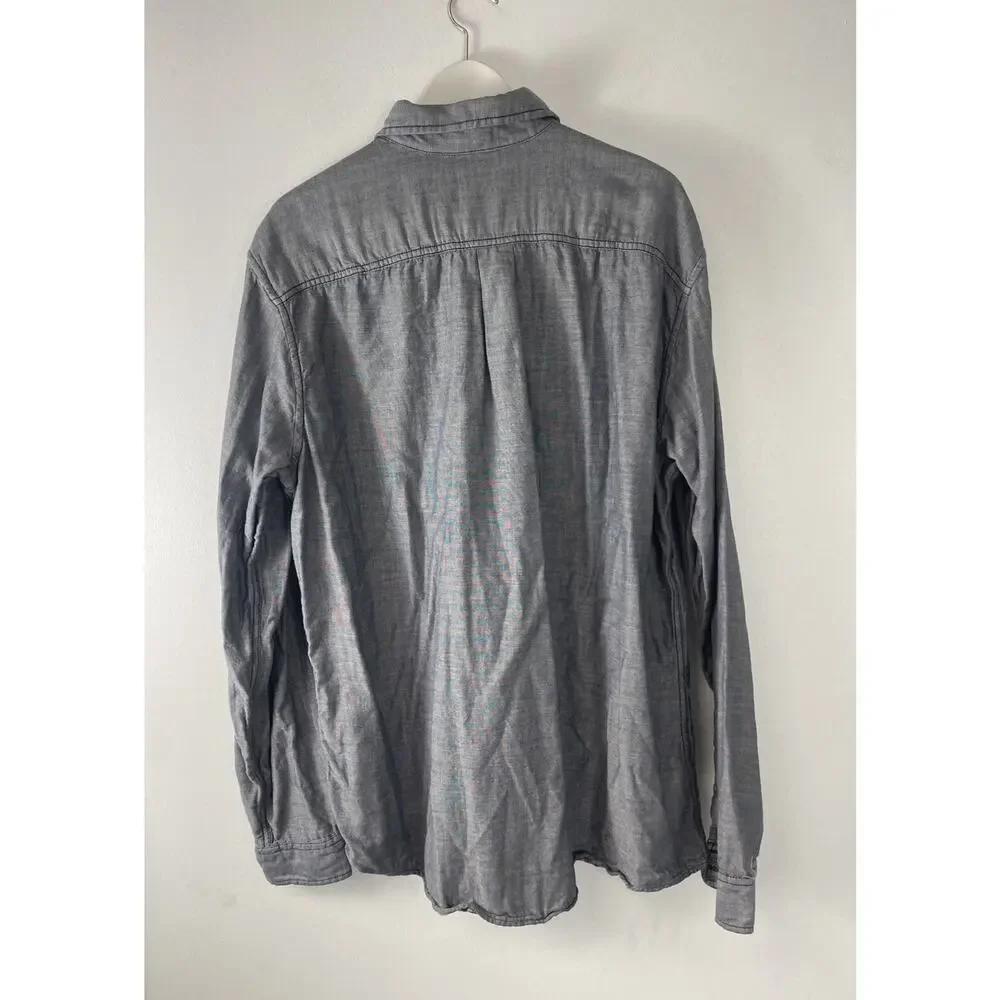 Eddie Bauer Shirt Mens XLT XL Tall Gray Button Up Long Sleeve Dress Shirt N87